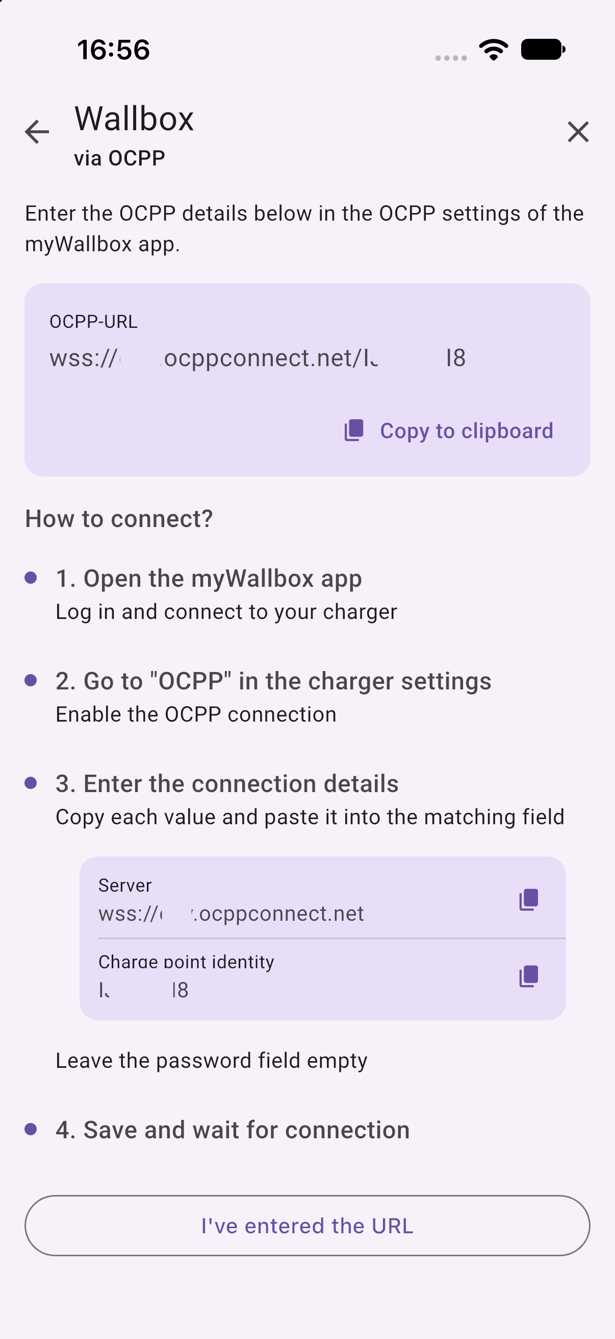 Wallbox via OCPP in de app
